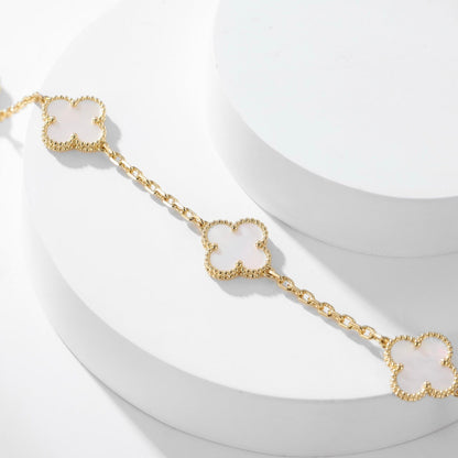 [⭐⭐JeweliWhal]CLOVER HALSKETTE MIT 10 MOTIVEN AUS WEISSEM PERLMUTT