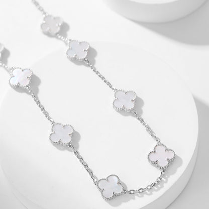 [⭐⭐JeweliWhal]CLOVER HALSKETTE MIT 10 MOTIVEN AUS WEISSEM PERLMUTT