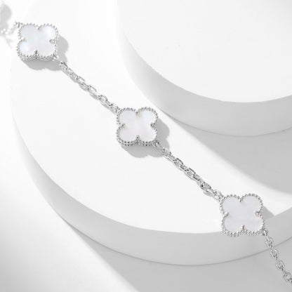 [⭐⭐JeweliWhal]CLOVER HALSKETTE MIT 10 MOTIVEN AUS WEISSEM PERLMUTT