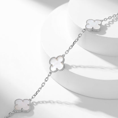 [⭐⭐JeweliWhal]CLOVER HALSKETTE MIT 10 MOTIVEN AUS WEISSEM PERLMUTT