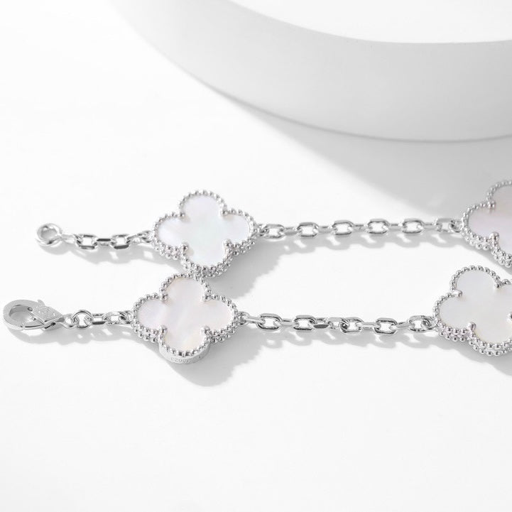 [⭐⭐JeweliWhal]CLOVER HALSKETTE MIT 10 MOTIVEN AUS WEISSEM PERLMUTT