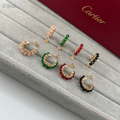 [⭐⭐JeweliWhal]NEW COLORED GEMSTONE COLLECTION SMALL HOOP EARRINGS