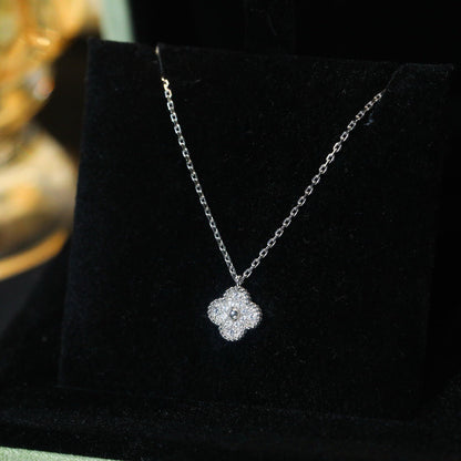 [⭐⭐JeweliWhal]CLOVER MINI 9,5MM DIAMANT-HALSKETTE MIT ANHÄNGER