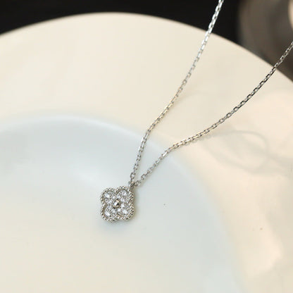 [⭐⭐JeweliWhal]CLOVER MINI 9,5MM DIAMANT-HALSKETTE MIT ANHÄNGER