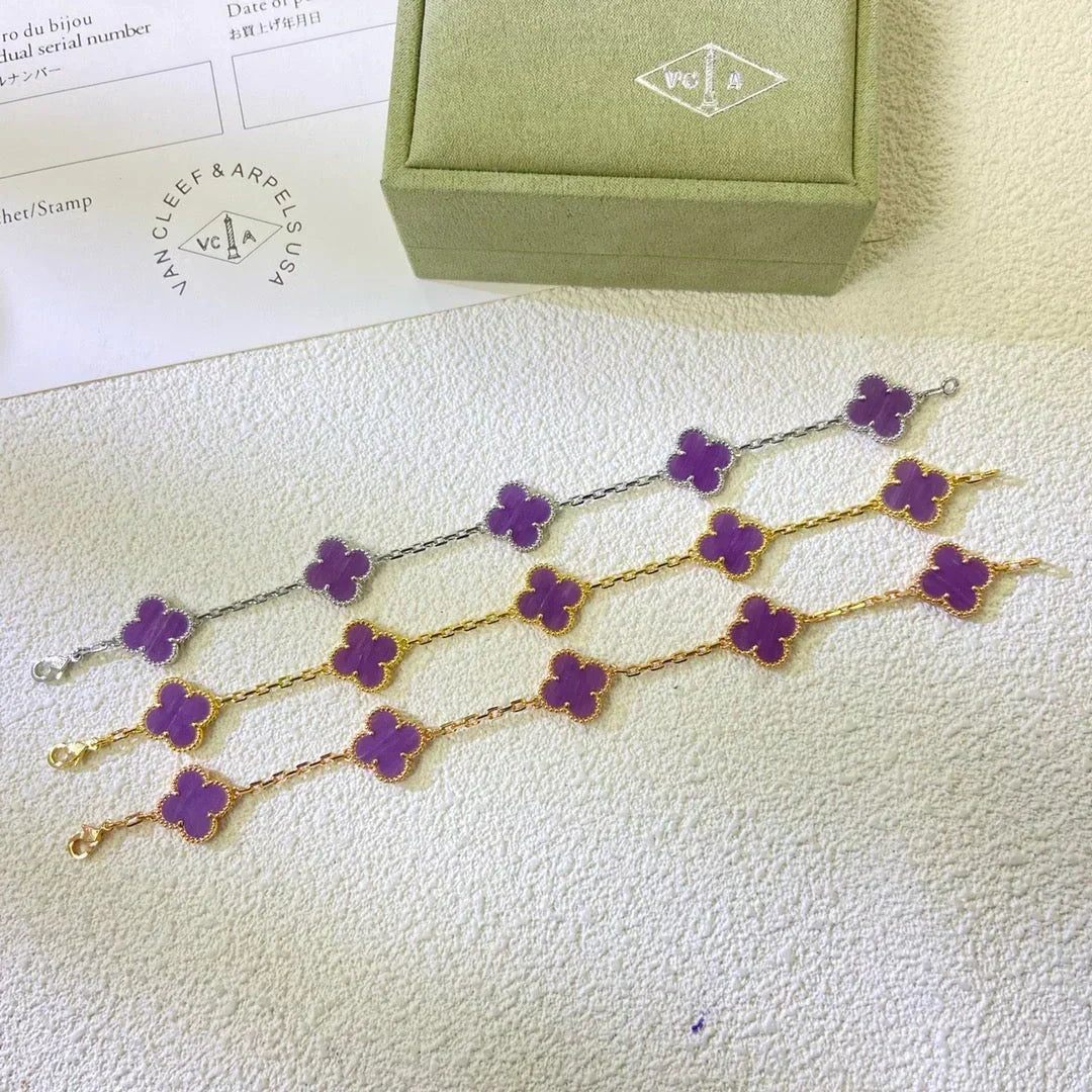 [⭐⭐JeweliWhal] KOLLEKTION CLOVER 5-MOTIV ARMBAND VIOLETT