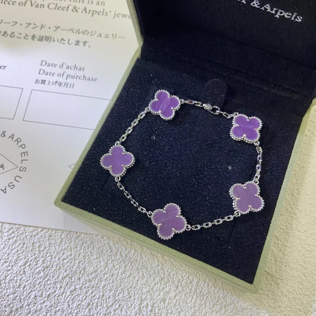 [⭐⭐JeweliWhal] KOLLEKTION CLOVER 5-MOTIV ARMBAND VIOLETT