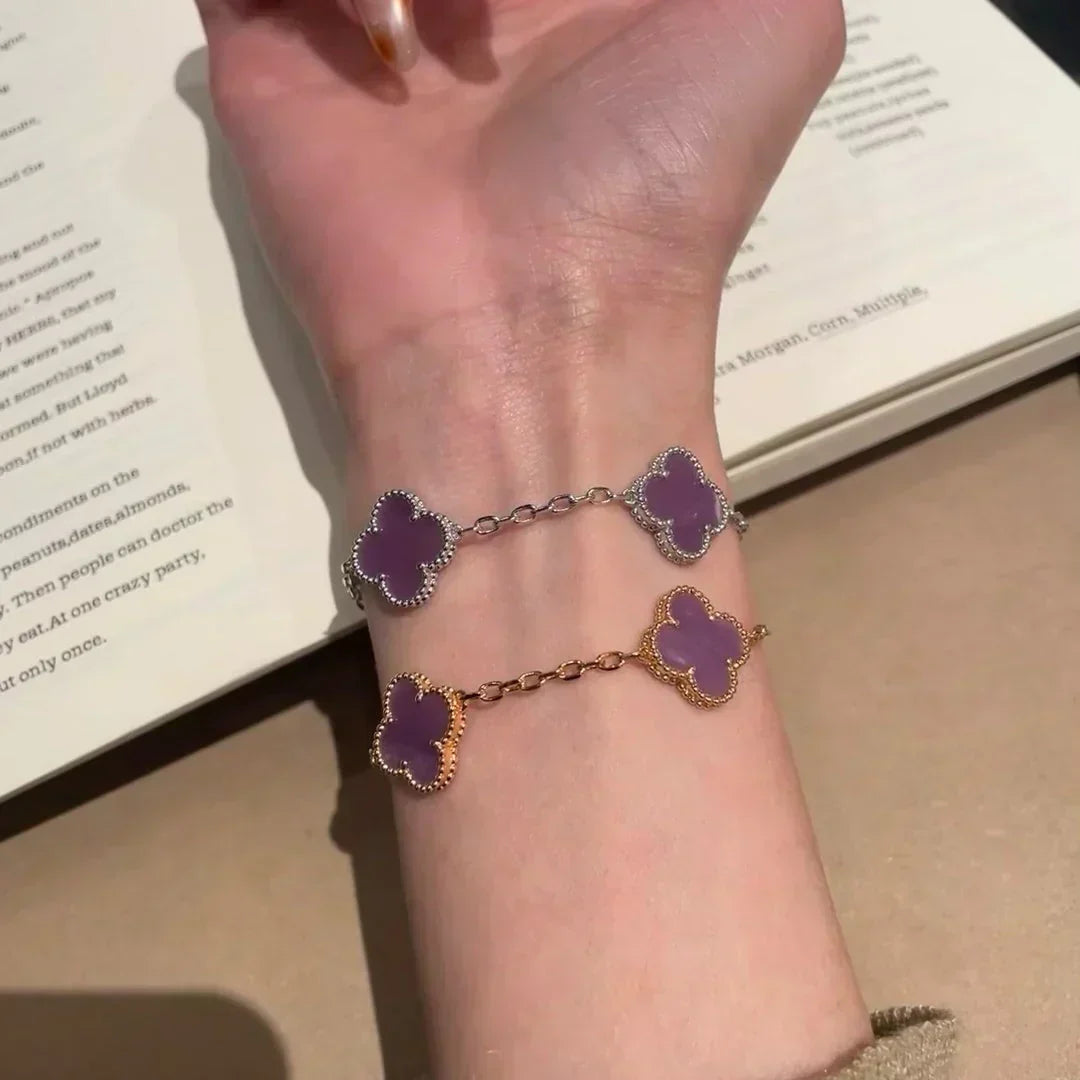 [⭐⭐JeweliWhal] KOLLEKTION CLOVER 5-MOTIV ARMBAND VIOLETT