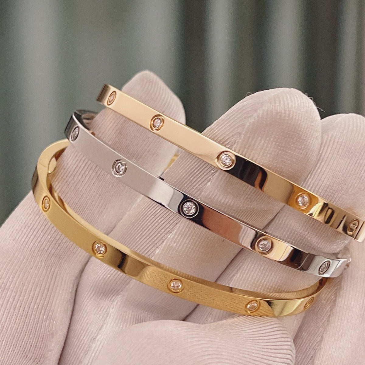 [⭐⭐JeweliWhal]LOVE BRACELET 3.65MM 10 DIAMONDS