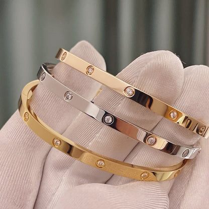 [⭐⭐JeweliWhal]LOVE BRACELET 3.65MM 10 DIAMONDS