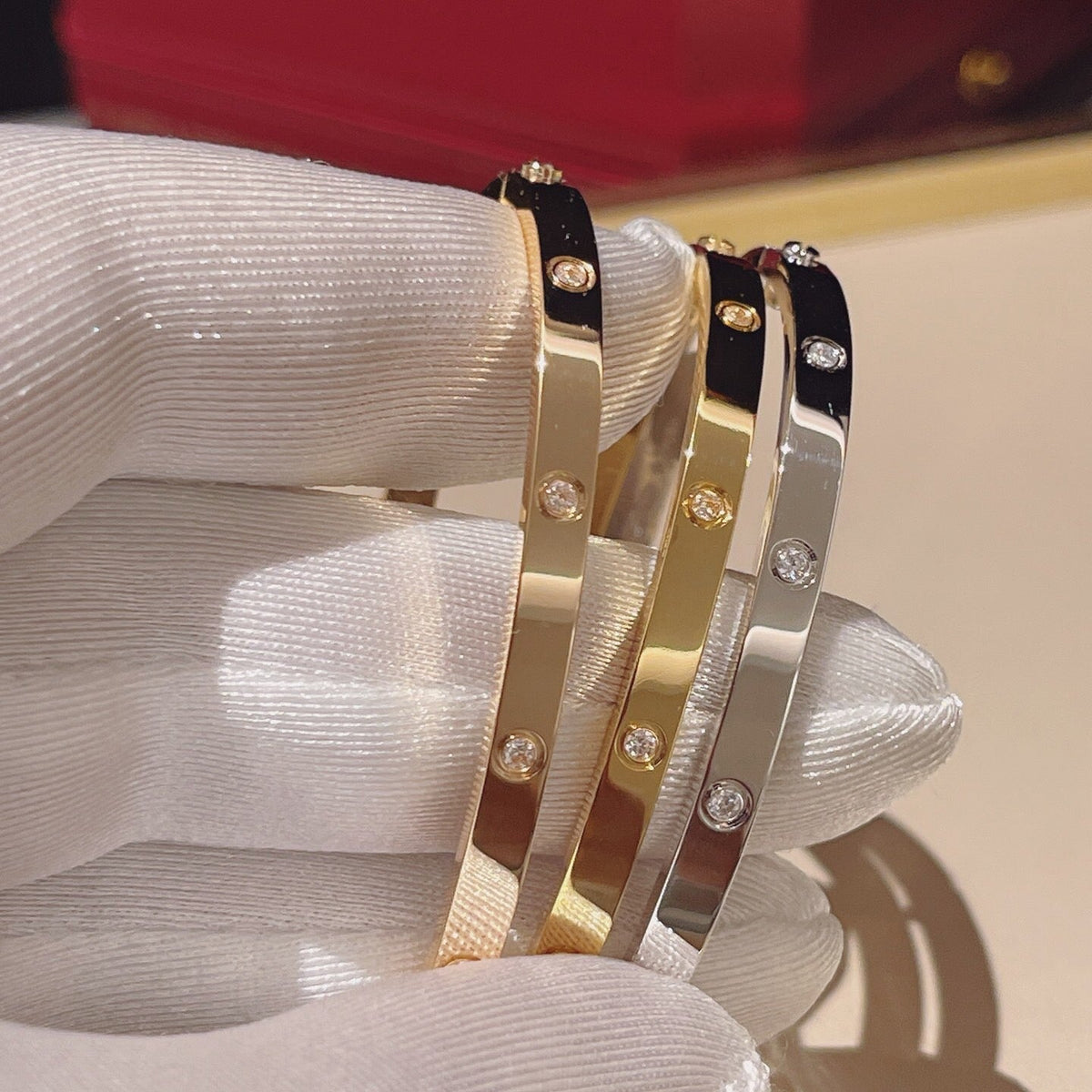 [⭐⭐JeweliWhal]LOVE BRACELET 3.65MM 10 DIAMONDS