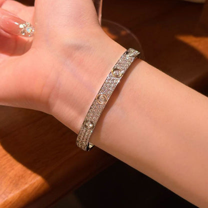 [⭐⭐JeweliWhal]LOVE ARMBAND 6,1MM DIAMANT-BESETZT 10 GROSSE DIAMANTEN