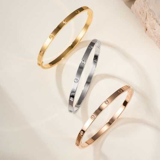 [⭐⭐JeweliWhal]LOVE BRACELET 3.65MM 6 DIAMONDS