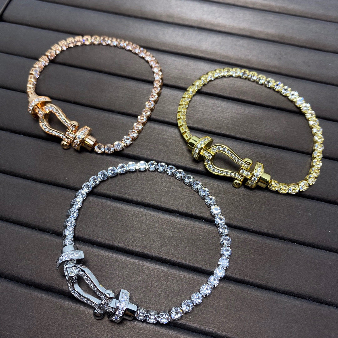 [⭐⭐JeweliWhal]FORCE GROSSES HUFEISEN VOLLBESETZTES DIAMANT-TENNISARMBAND