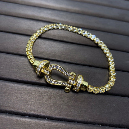 [⭐⭐JeweliWhal]FORCE  HORSESHOE  DIAMOND TENNIS BRACELET