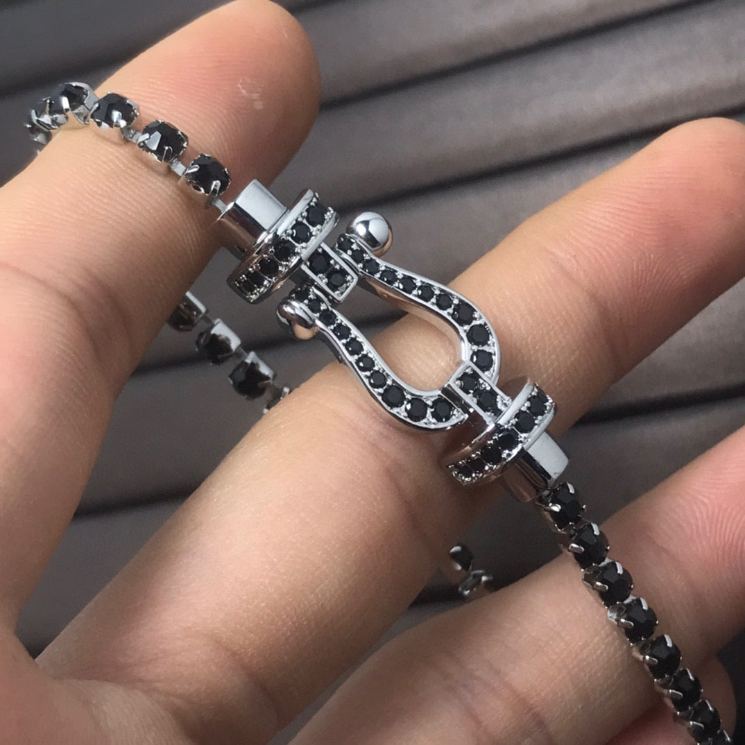 [⭐⭐JeweliWhal]FORCE GROSSES HUFEISEN VOLLBESETZTES DIAMANT-TENNISARMBAND