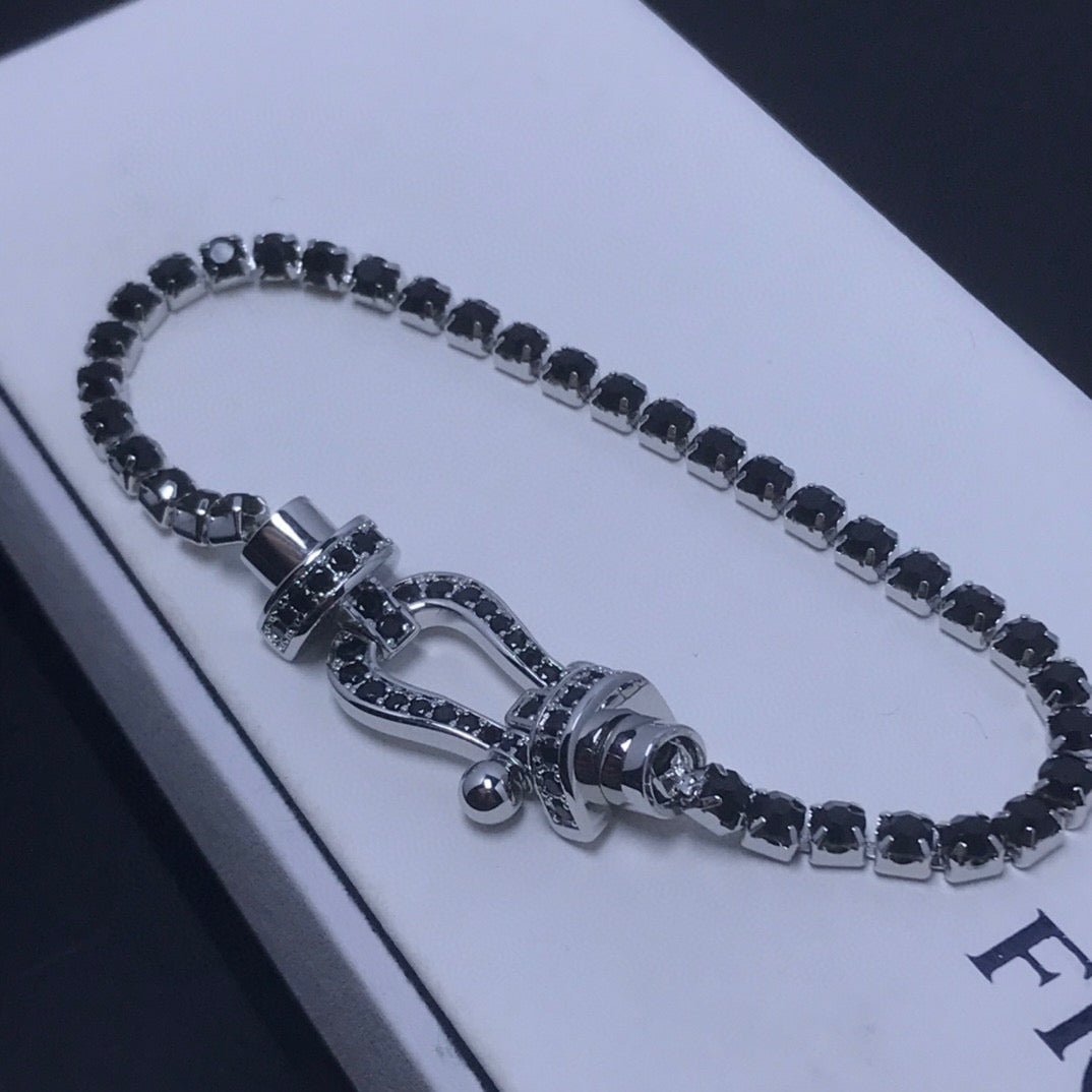 [⭐⭐JeweliWhal]FORCE GROSSES HUFEISEN VOLLBESETZTES DIAMANT-TENNISARMBAND