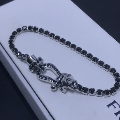 [⭐⭐JeweliWhal]FORCE GROSSES HUFEISEN VOLLBESETZTES DIAMANT-TENNISARMBAND