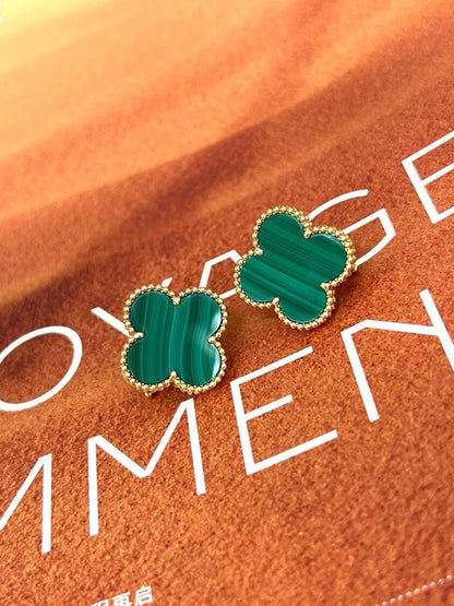 [⭐⭐JeweliWhal] CLOVER LARGE (20mm) 1 MOTIV GRÜNES PERLMUTT OHRSTECKER