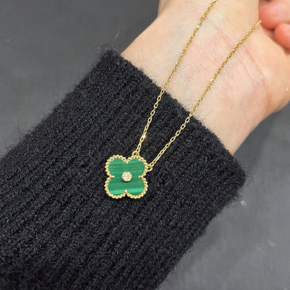[⭐⭐JeweliWhal]CLOVER 15MM DIAMOND TURQUOISE NECKLACE