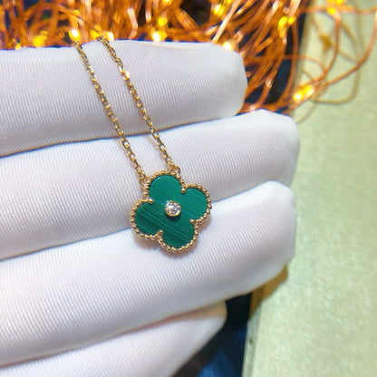 [⭐⭐JeweliWhal]CLOVER 15MM DIAMOND TURQUOISE NECKLACE