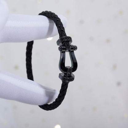 [⭐⭐JeweliWhal]FORCE LARGE SERIES HORSESHOE BLACK SAMURAI BRACELET