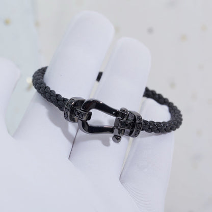 [⭐⭐JeweliWhal]FORCE LARGE SERIES HORSESHOE BLACK SAMURAI BRACELET