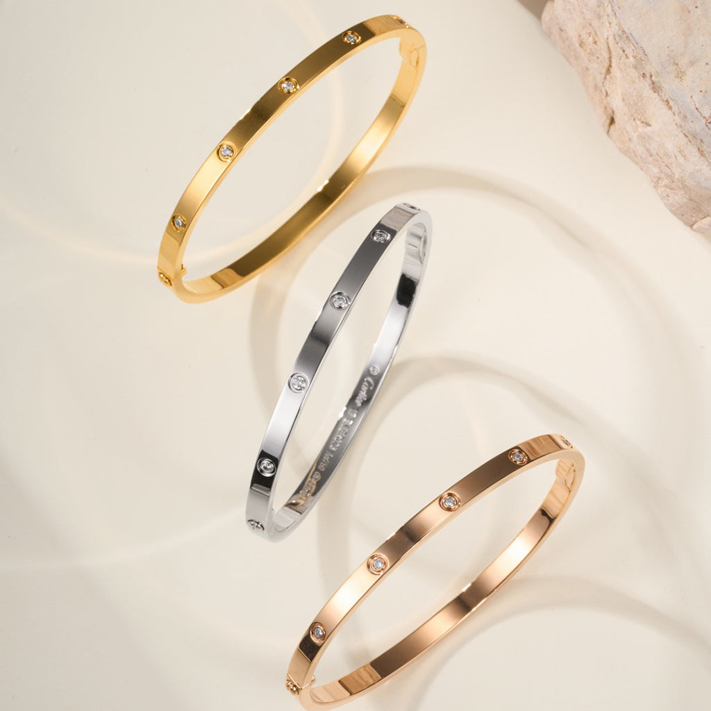 [⭐⭐JeweliWhal]LOVE BRACELET 3.65MM 10 DIAMONDS