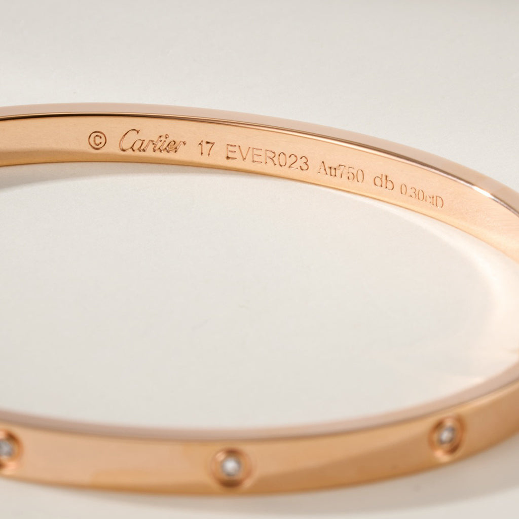 [⭐⭐JeweliWhal]LOVE BRACELET 3.65MM 10 DIAMONDS