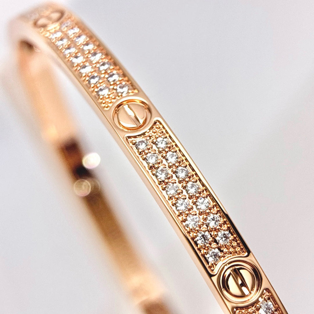 [⭐⭐JeweliWhal]LOVE BRACELET 3.65MM DIAMOND-PAVED