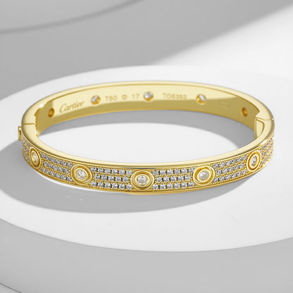 [⭐⭐JeweliWhal]LOVE ARMBAND 6,1MM DIAMANT-BESETZT 10 GROSSE DIAMANTEN