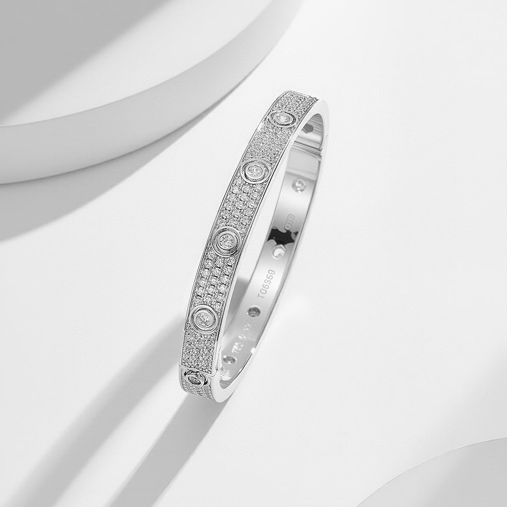 [⭐⭐JeweliWhal]LOVE ARMBAND 6,1MM DIAMANT-BESETZT 10 GROSSE DIAMANTEN