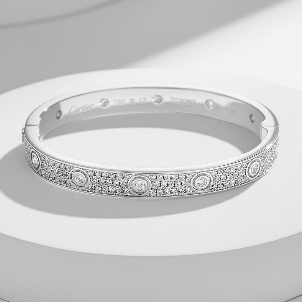 [⭐⭐JeweliWhal]LOVE ARMBAND 6,1MM DIAMANT-BESETZT 10 GROSSE DIAMANTEN