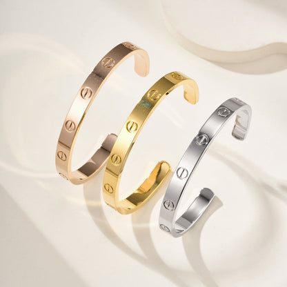 [⭐⭐JeweliWhal]LOVE BRACELET 6.1MM OPEN CUFF