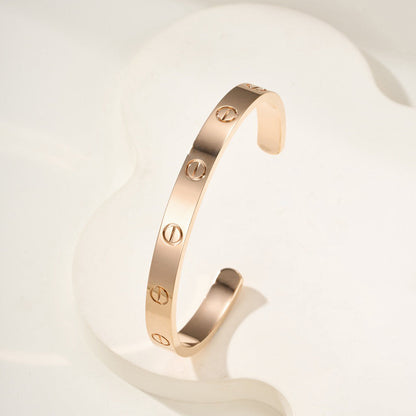 [⭐⭐JeweliWhal]LOVE BRACELET 6.1MM OPEN CUFF