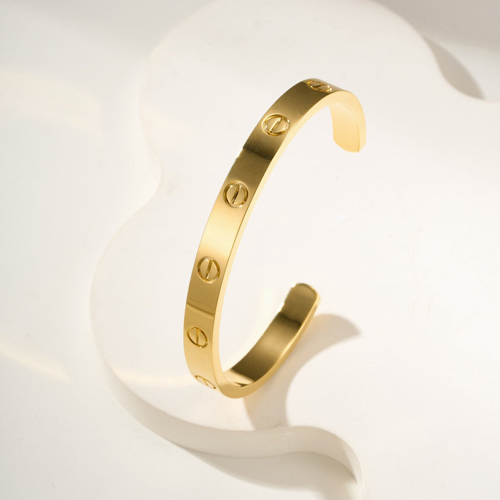 [⭐⭐JeweliWhal]LOVE BRACELET 6.1MM OPEN CUFF