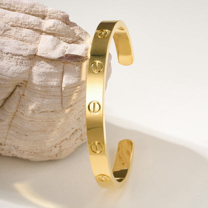 [⭐⭐JeweliWhal]LOVE BRACELET 6.1MM OPEN CUFF