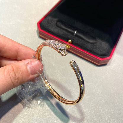 [⭐⭐JeweliWhal]PANTHERE HALF DIAMOND OPEN BRACELET
