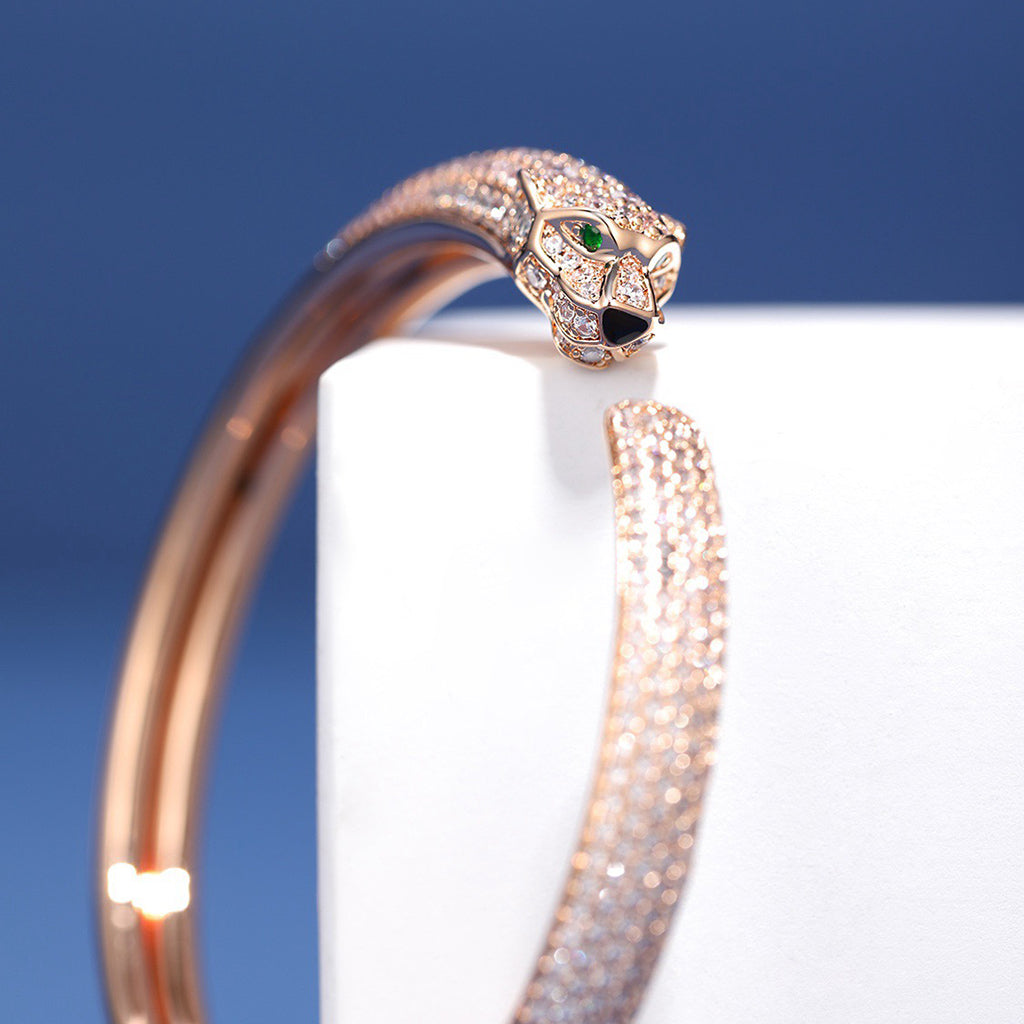 [⭐⭐JeweliWhal]PANTHERE FULL DIAMOND OPEN BRACELET