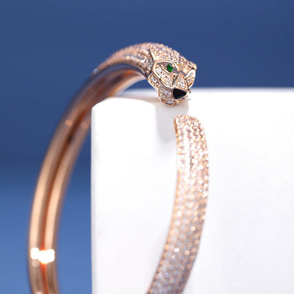 [⭐⭐JeweliWhal]PANTHERE FULL DIAMOND OPEN BRACELET