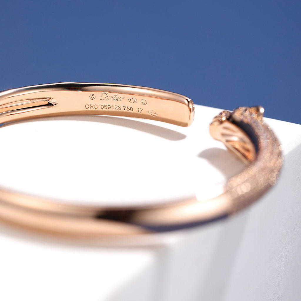 [⭐⭐JeweliWhal]PANTHERE FULL DIAMOND OPEN BRACELET