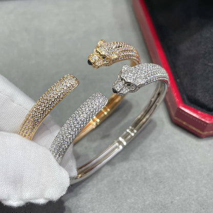 [⭐⭐JeweliWhal]PANTHERE FULL DIAMOND OPEN BRACELET