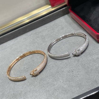 [⭐⭐JeweliWhal]PANTHERE FULL DIAMOND OPEN BRACELET