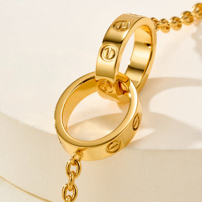 [⭐⭐JeweliWhal]LOVE BRACELET DOUBLE RING