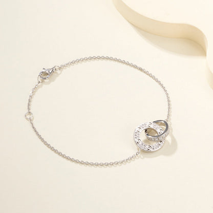 [⭐⭐JeweliWhal]LOVE DOUBLE RING FULL DIAMOND BRACELET