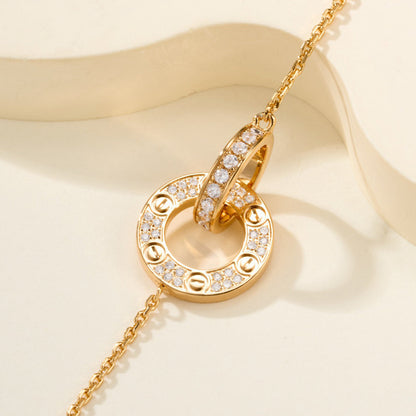 [⭐⭐JeweliWhal]LOVE DOUBLE RING FULL DIAMOND BRACELET