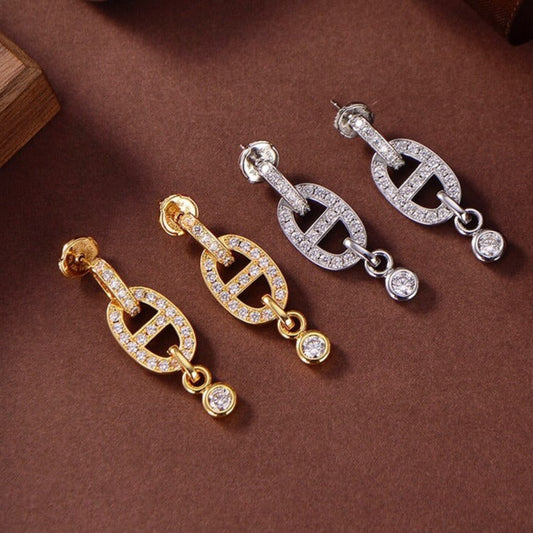 [⭐⭐JeweliWhal]HM CHAINE DIAMOND EARRINGS