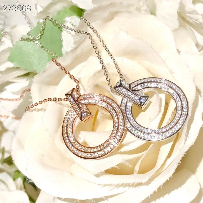[JeweliWhal]T1 CIRCLE DIAMOND PAVED MEDIUM NECKLACE
