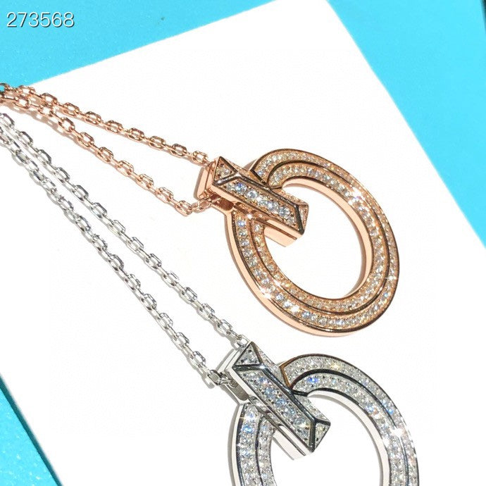 [JeweliWhal]T1 CIRCLE DIAMOND PAVED MEDIUM NECKLACE