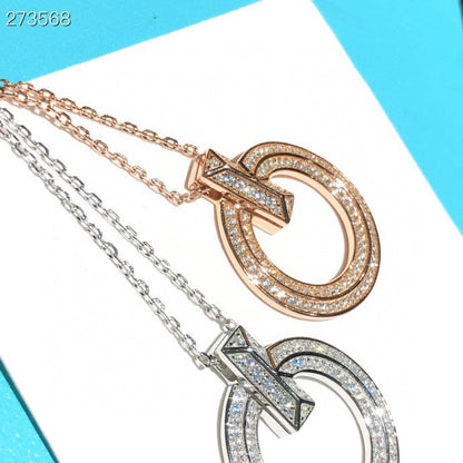 [JeweliWhal]T1 CIRCLE DIAMOND PAVED MEDIUM NECKLACE