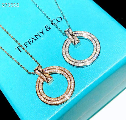 [JeweliWhal]T1 CIRCLE DIAMOND PAVED MEDIUM NECKLACE